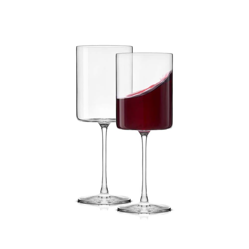 Claire Lead Free Rectangular Red Wine Glasses, 14 oz. (Set of 2) - Hercitys