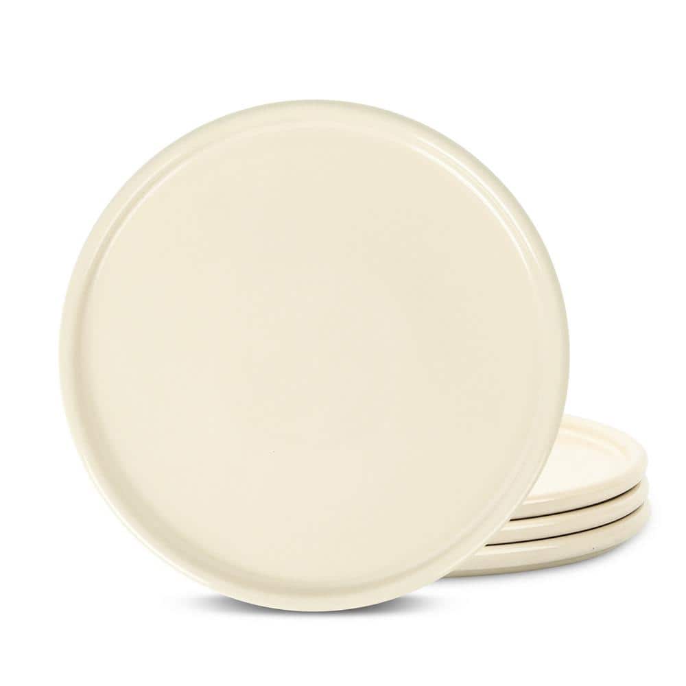 Eden 4-Piece Beige Stoneware Dinner Plate Set (Service for 4) - Hercitys