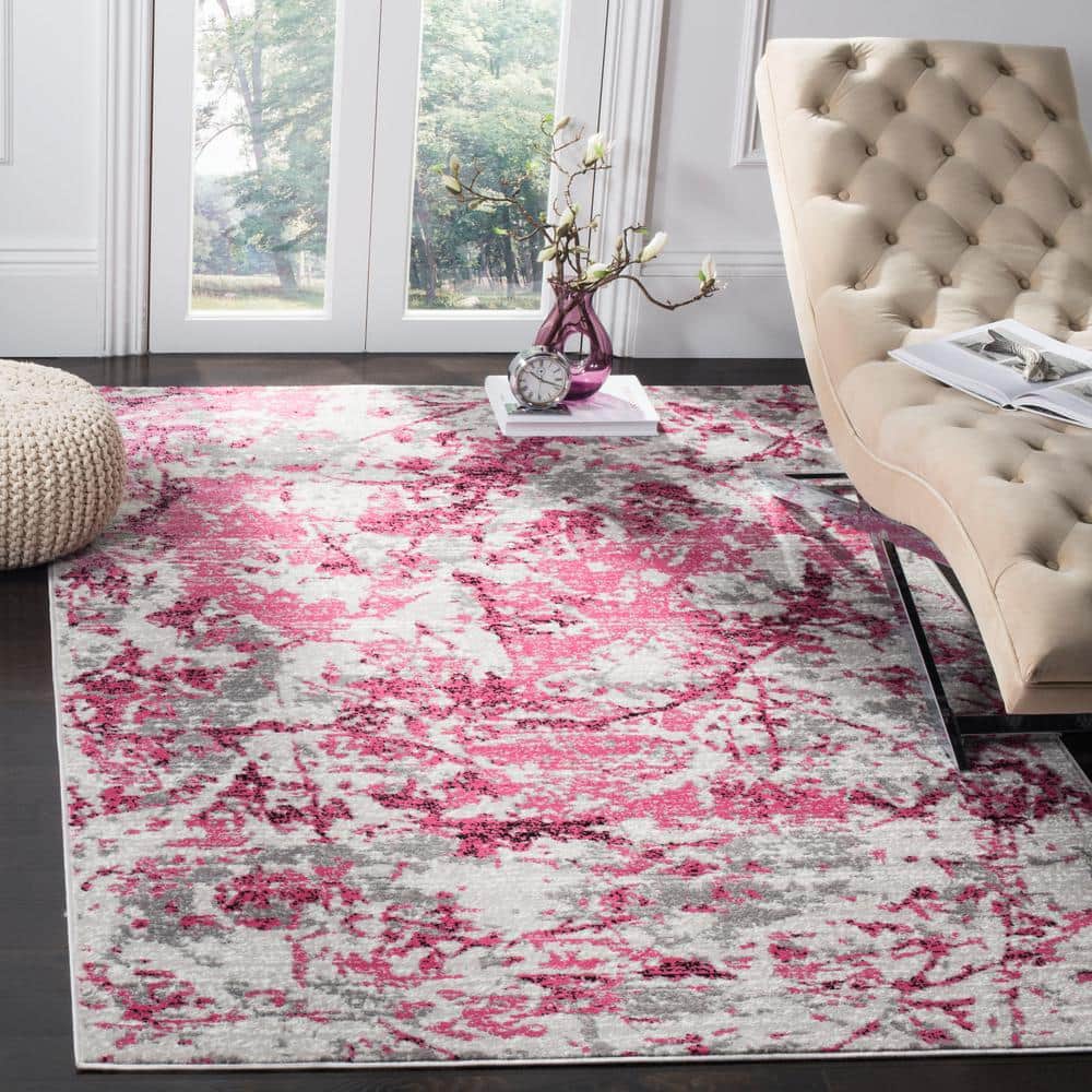 Skyler Pink/Ivory 9 ft. x 12 ft. Abstract Area Rug - Hercitys