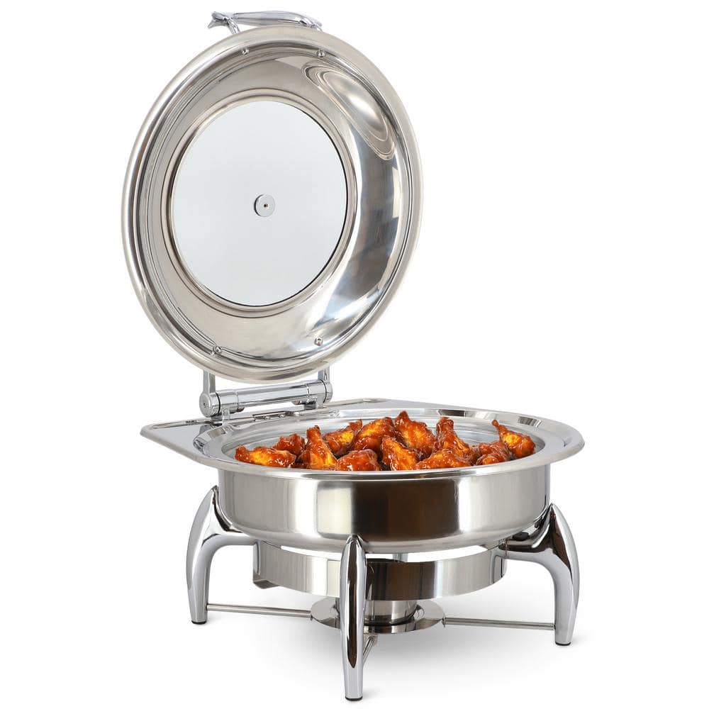 6.3 qt. Stainless Steel Round Professional Chafing Dish/Food Warmer/Buffet Server Serving Dish - Hercitys