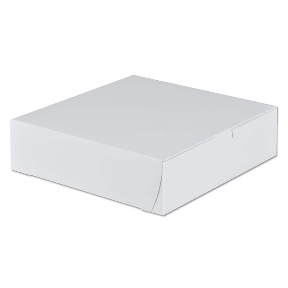 9 in. x 9 in. x 2.5 in. White Tuck-Top Bakery Boxes (250/Carton) - Hercitys