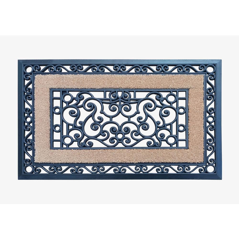 A1HC First Impression Sterling 23 in. x 35 in. Rubber and Coir Non-Slip Outdoor Door Mat - Hercitys