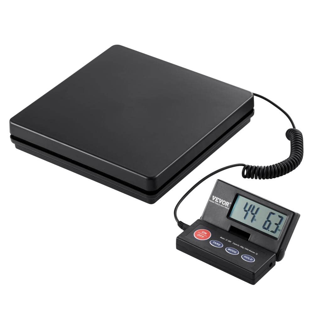 Digital Shipping Scale 110 lbs. 90 degrees Foldable LCD Screen Package Food Scale with Timer, Hold Function - Hercitys