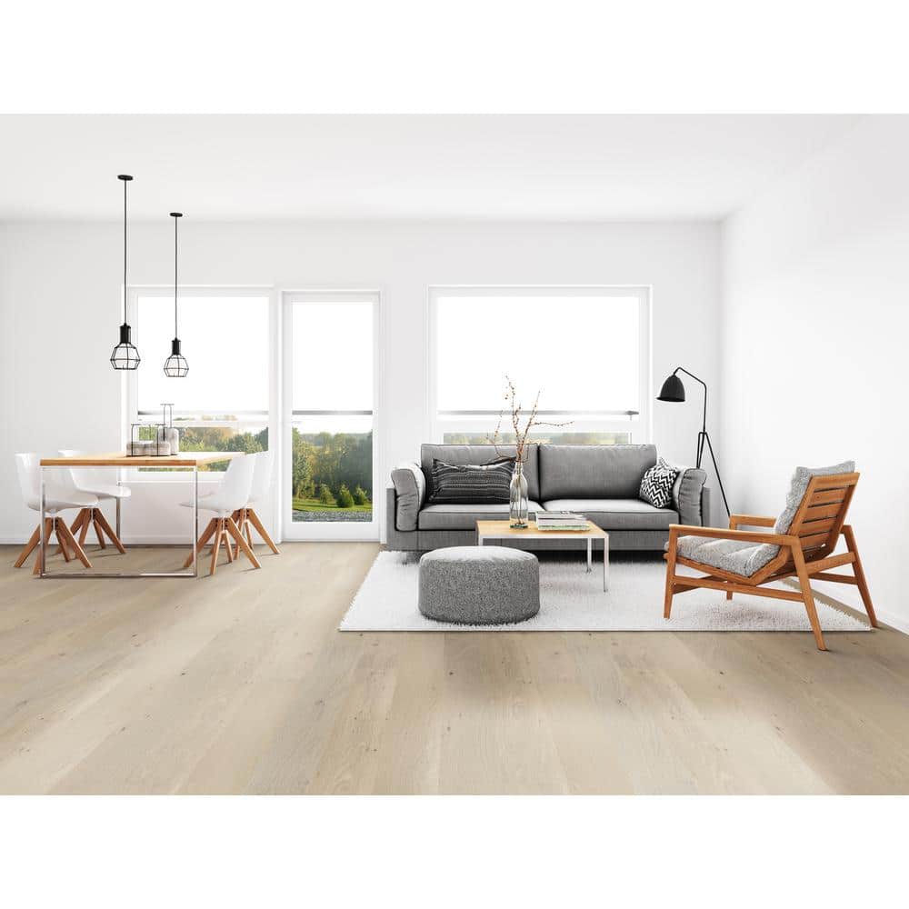 Amadeus Oak 0.28 in. x 6.5 in. Waterproof Wire Brushed Engineered Hardwood Flooring (21.67 sq. ft./case) - Hercitys