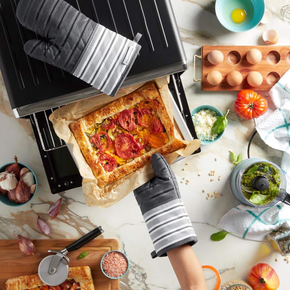 Albany Cotton Charcoal Grey Oven Mitt Set (2-Pack) - Hercitys