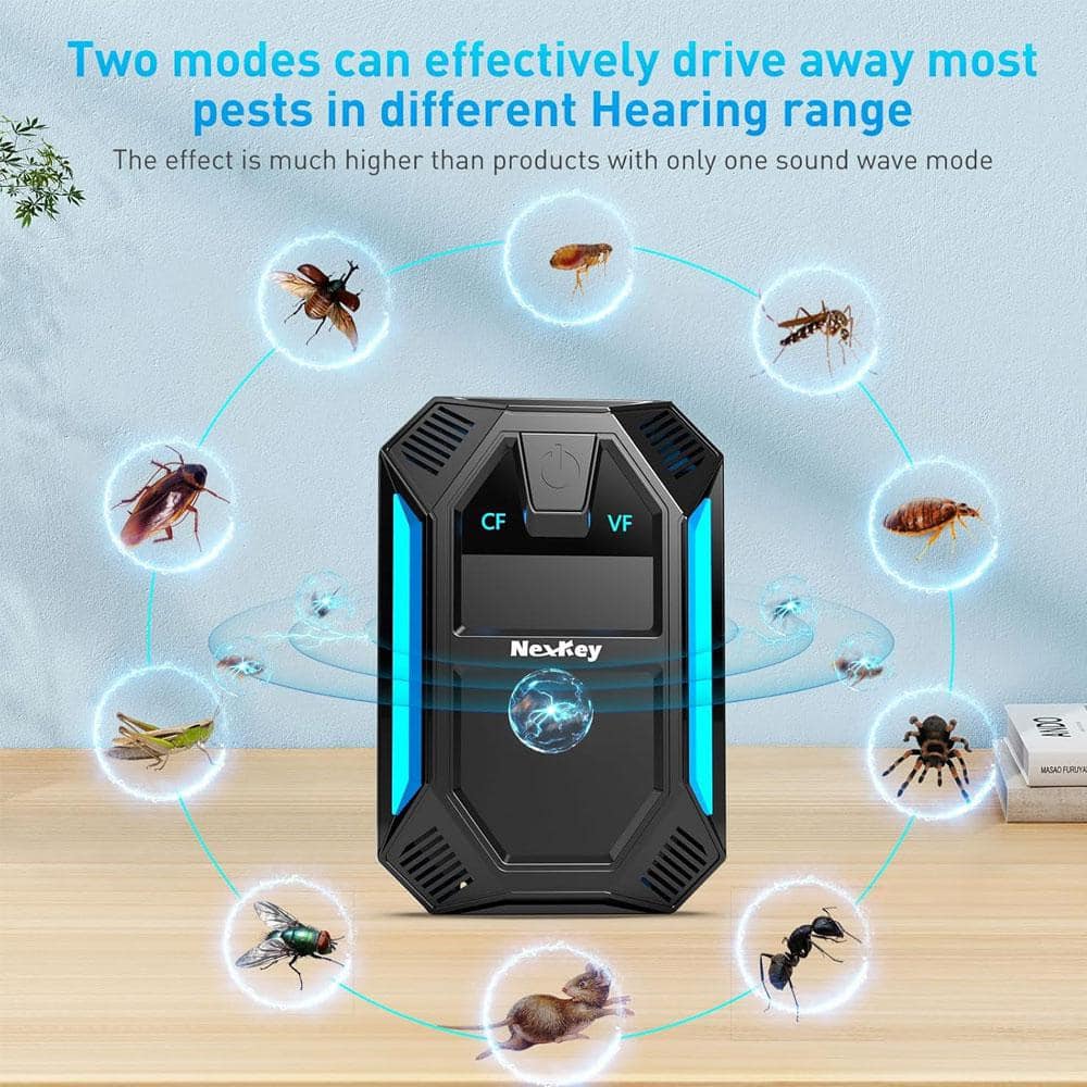 Ultrasonic Pest & Insect Repeller for Roach, Rodent, Mouse, Bugs, Mosquito, Mice, Spider, Ant 2 Mode Switching (6-Pack) - Hercitys