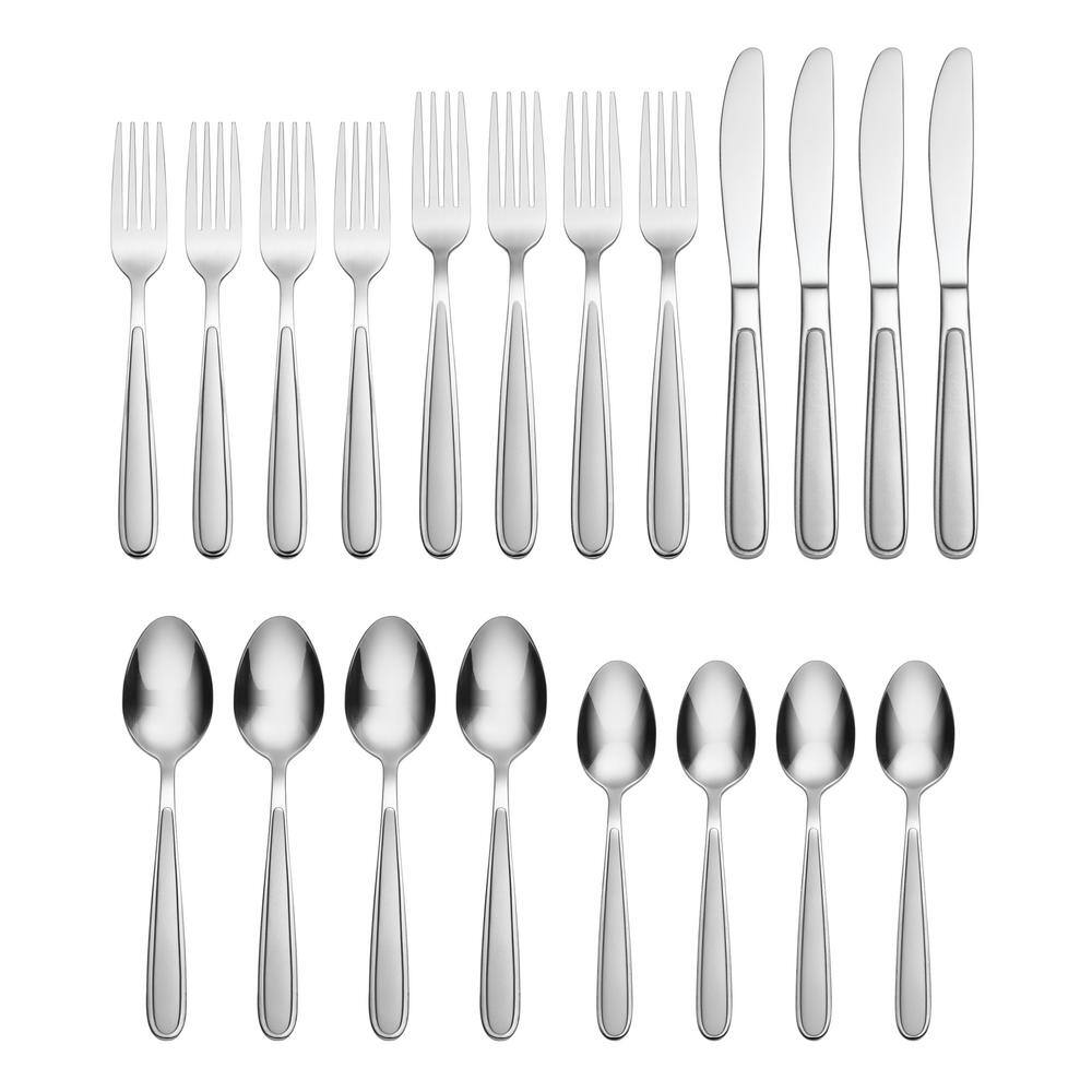 Jordan 20-Piece Silver 18/0-Stainless Steel Flatware Set (Service For 4) - Hercitys