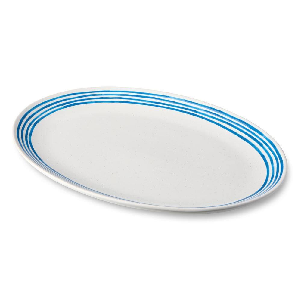 Dockside 12 in. Blue Stoneware Platter - Hercitys