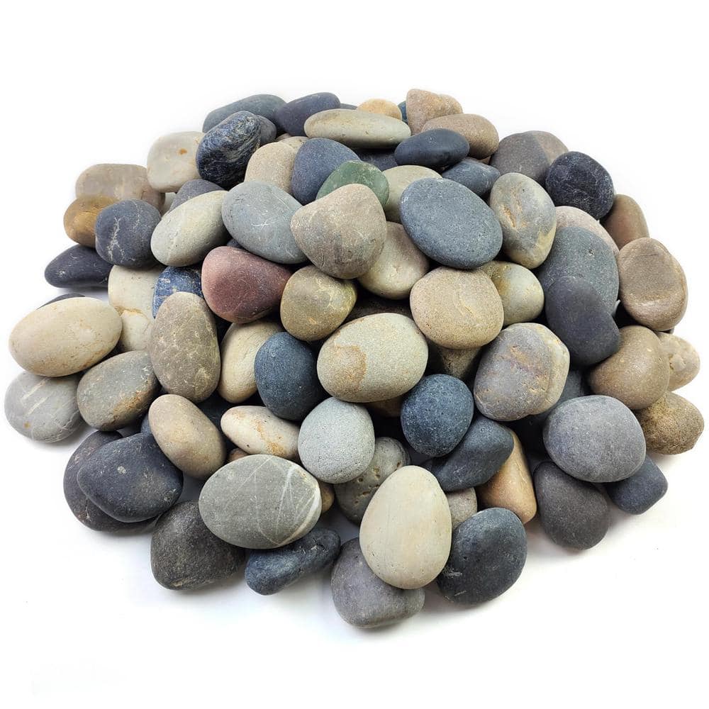 Natural Unpolished 0.25 cu. ft. Per Bag Mexican Beach Pebbles for Landscaping Garden (20 lbs. / Covers 20 cu. ft. ) - Hercitys
