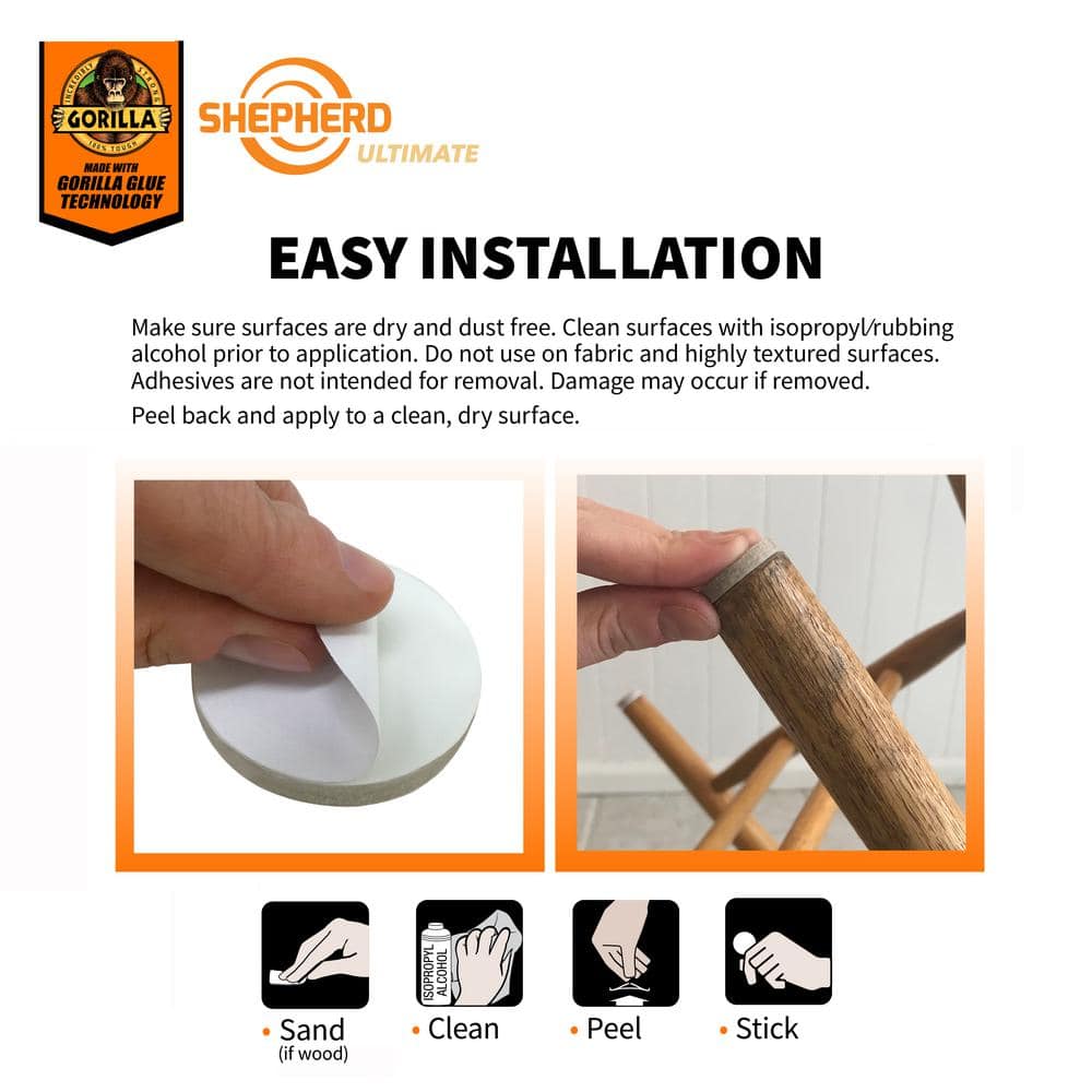 Ultimate 1 in. Beige Round Self-Adhesive Furniture Felt Pads with Gorilla Glue Technology (48-Pack) - Hercitys