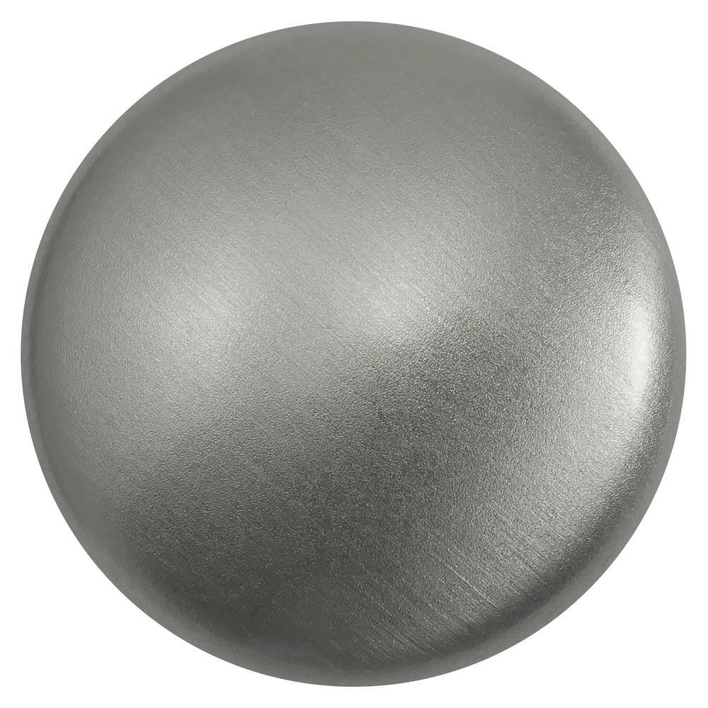 Steel Hollow 1-3/8 in. Satin Nickel Round Cabinet Knob (25-Pack) - Hercitys