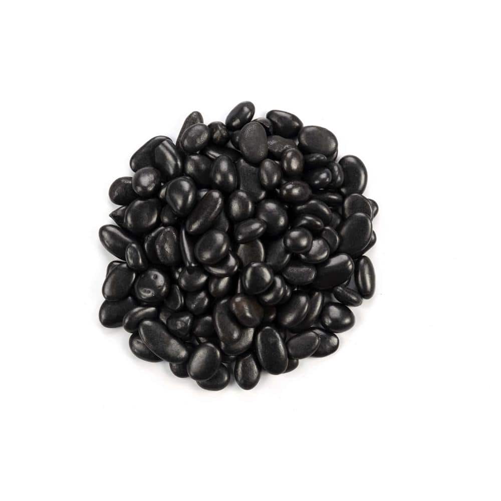 Polished Black 0.5 cu. ft . per Bag (0.25 in. to 0.75 in.) Bagged Landscape Pebbles (1 Bag/0.5 cu. ft.) - Hercitys