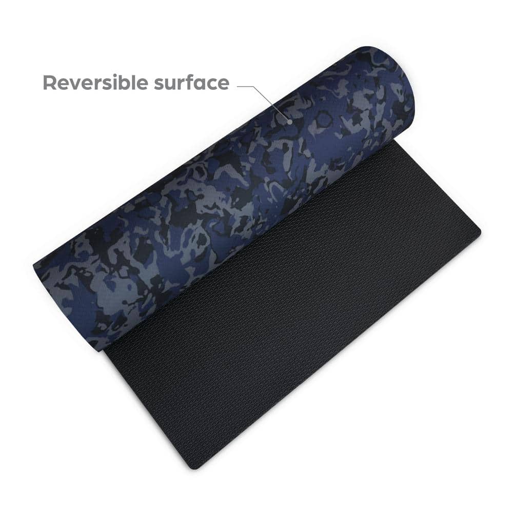 Blue Camo 72 in. x 24 in. Foam Multi-Use Fitness Mat (12 sq. ft) - Hercitys