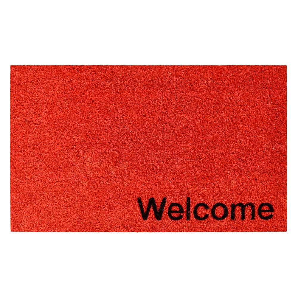 Collins Red Pastel Welcome Doormat, 24″ x 36″ - Hercitys