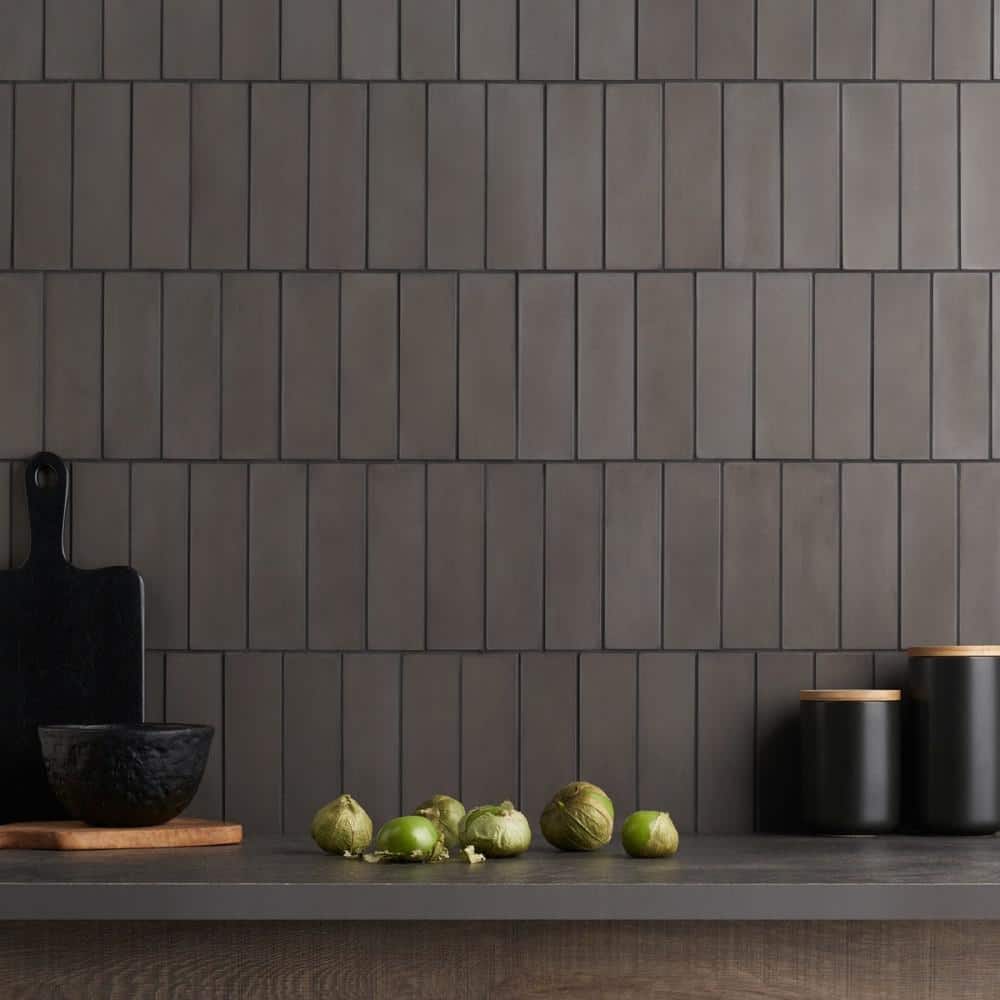 Vibe Charcoal 2.36 in. x 7.87 in. Matte Cement Subway Wall Tile (3.88 sq. ft./Case) - Hercitys