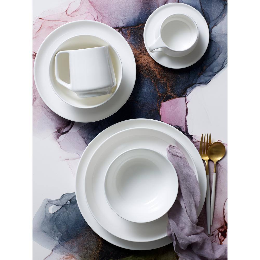 Marc Newson 8.25 in. (White) Bone China Salad Plates, (Set of 4) - Hercitys