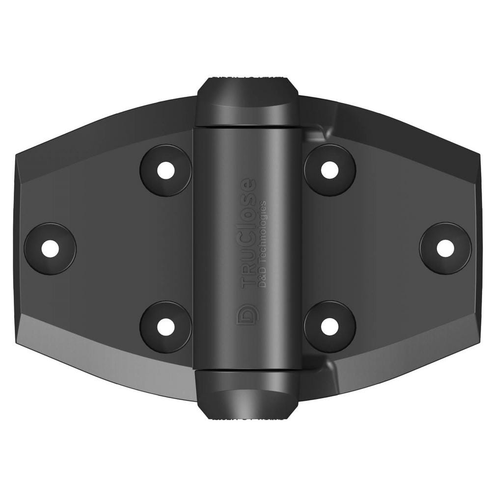 D&D 5-1/8 in. x 3-3/4 in. Black Self-Closing Vinyl and Wood Gate Hinge (2-Piece) - Hercitys