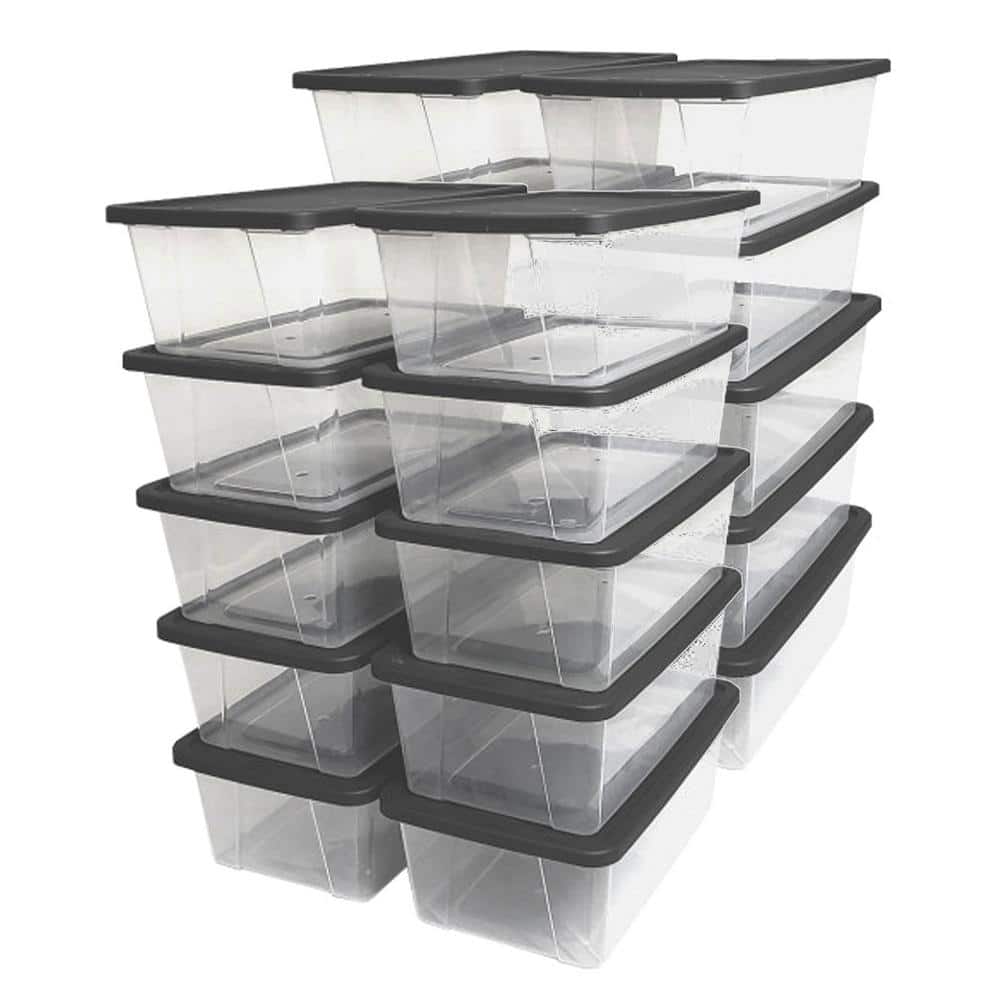 Snaplock 6 qt. Organizer Storage Container Bin with Lid in Clear (20-Pack) - Hercitys