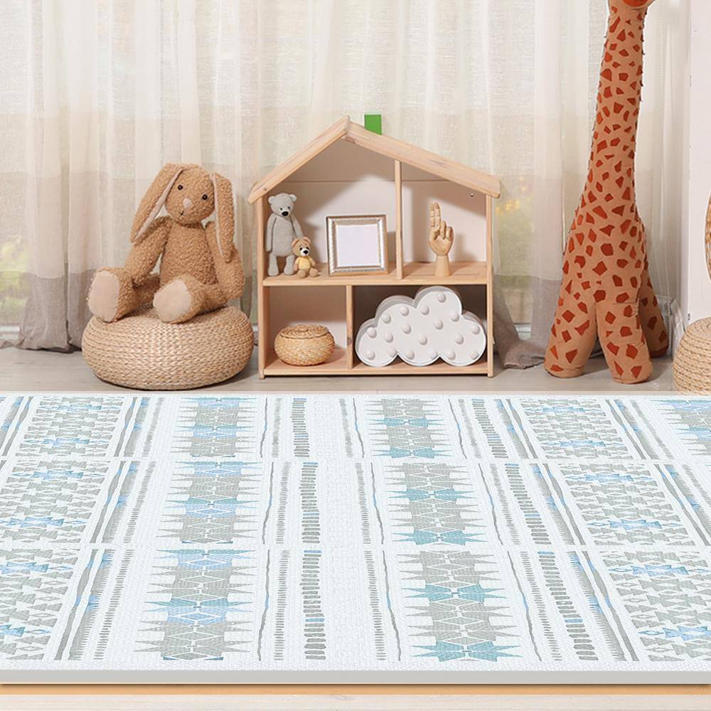6 Tiles Kids Play Mat 0.5 in. Toddler Play Mat with EVA Foam 24 in. x 24 in. Mat with 24 sq. ft. Coverage Light Gray - Hercitys