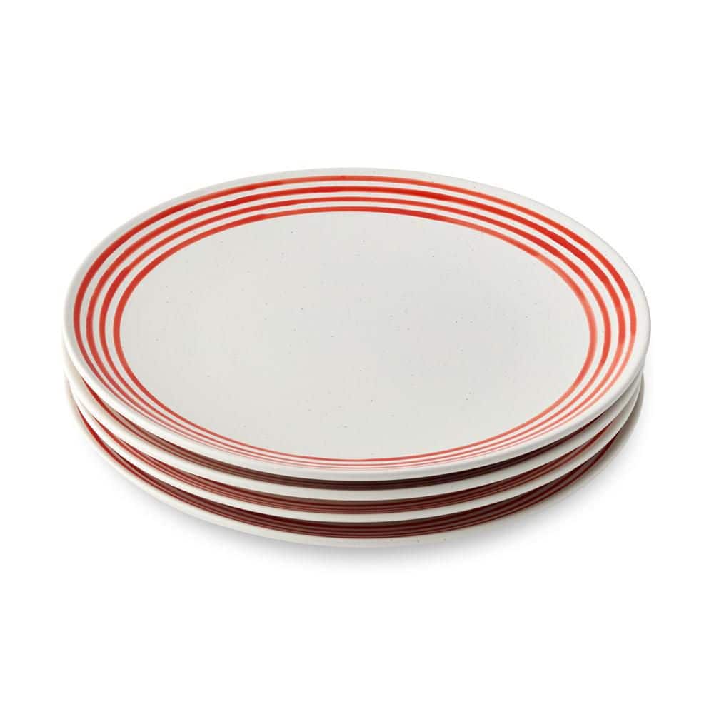Dockside Red and White Dinner Plate (Set of 4) - Hercitys