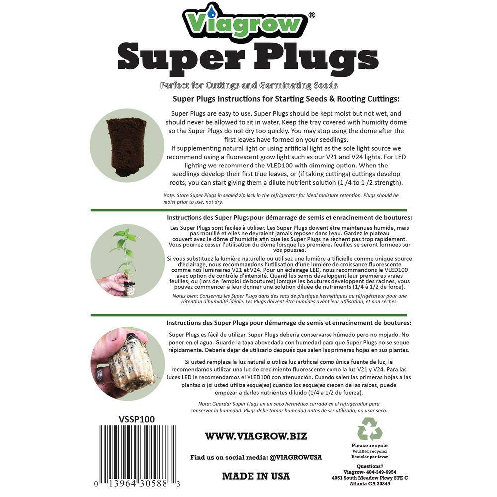 Super Plugs 200 Seed Starter Plugs (2-Packs of 100) - Hercitys