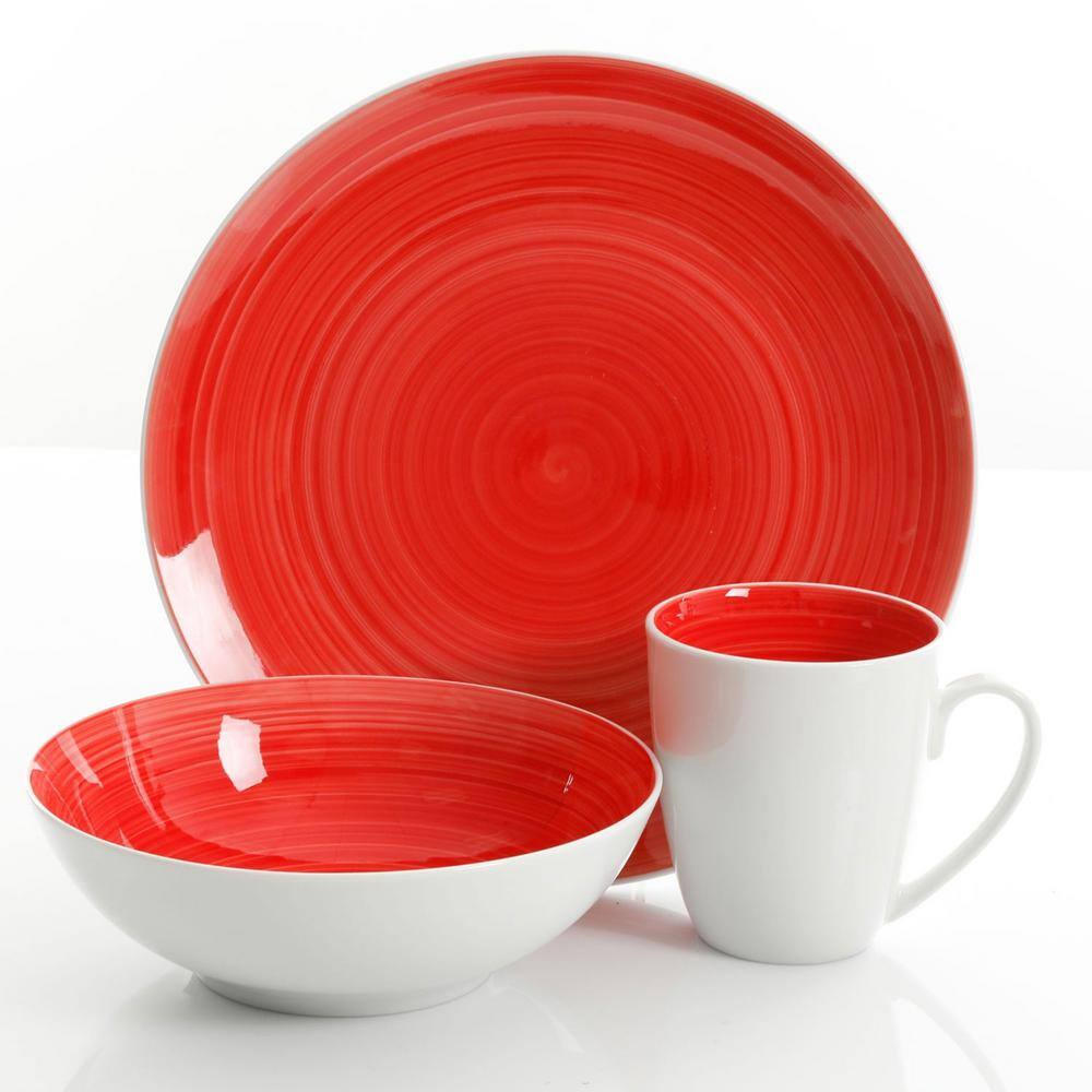 Crenshaw 12 Piece Round Ceramic Dinnerware Set in Assorted Colors, Service for 4 - Hercitys