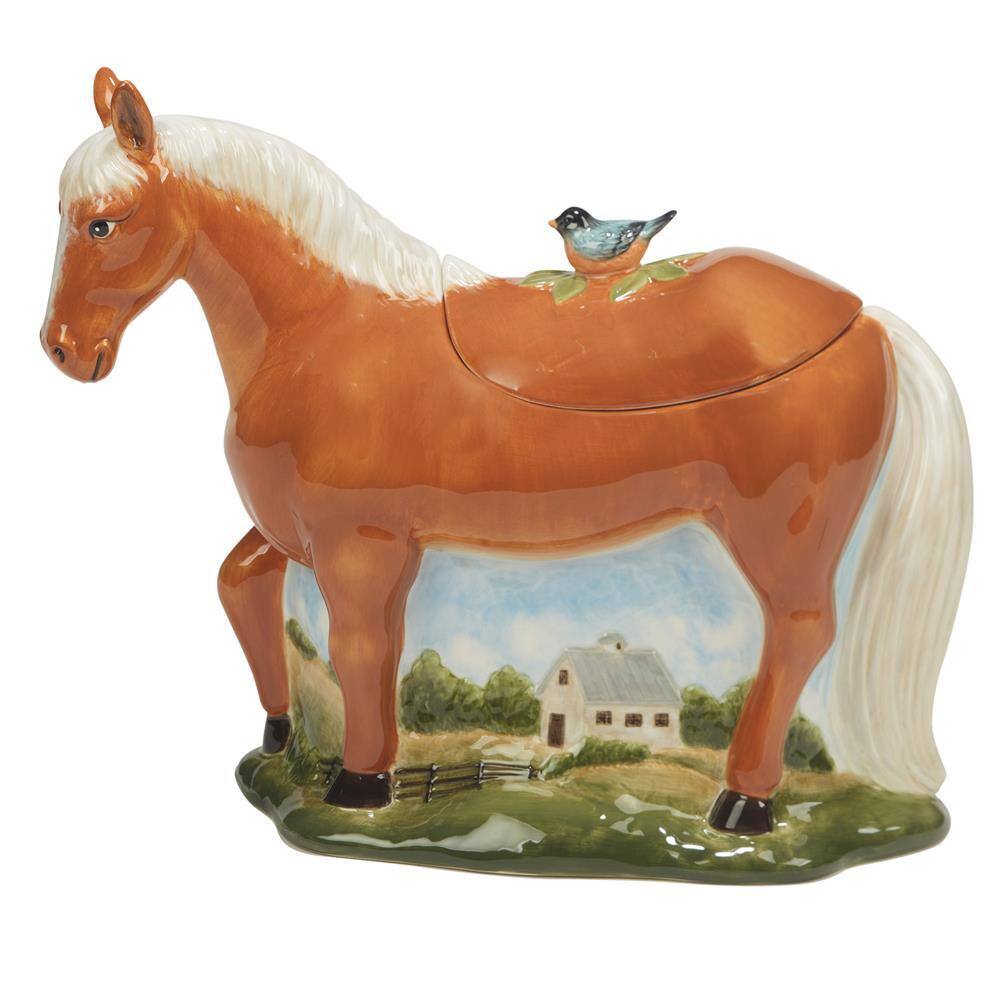 York Stables 1-Piece 3-D Horse Cookie Jar - Hercitys