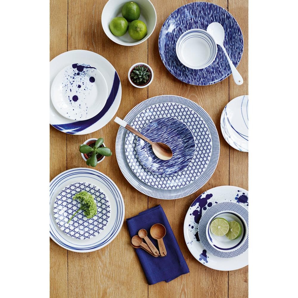 Pacific Mixed Patterns Blue and White Accent Plates (Set of 6) - Hercitys