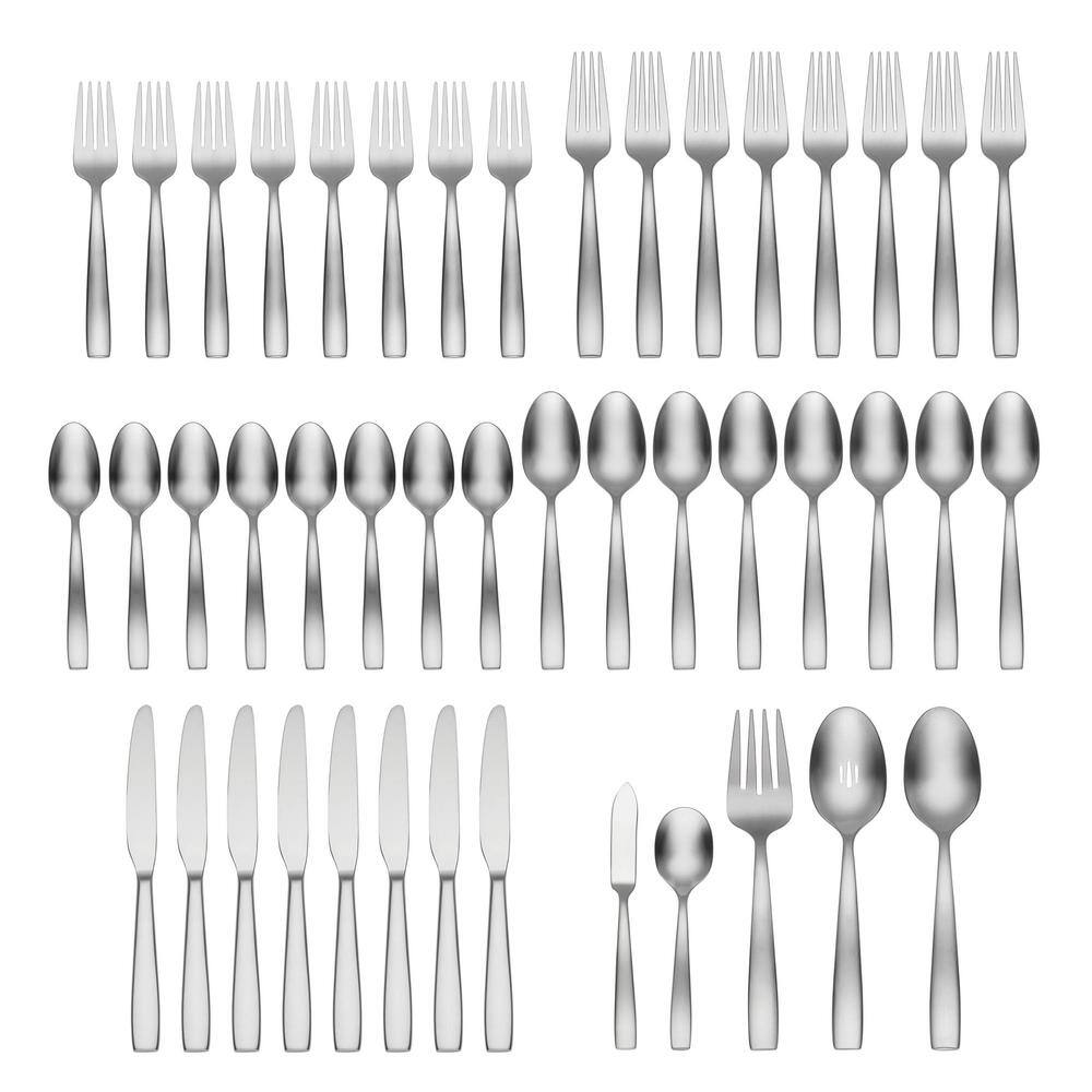 Ever Dine 45-Piece Silver 18/0-Stainless Steel Flatware Set (Service For 8) - Hercitys