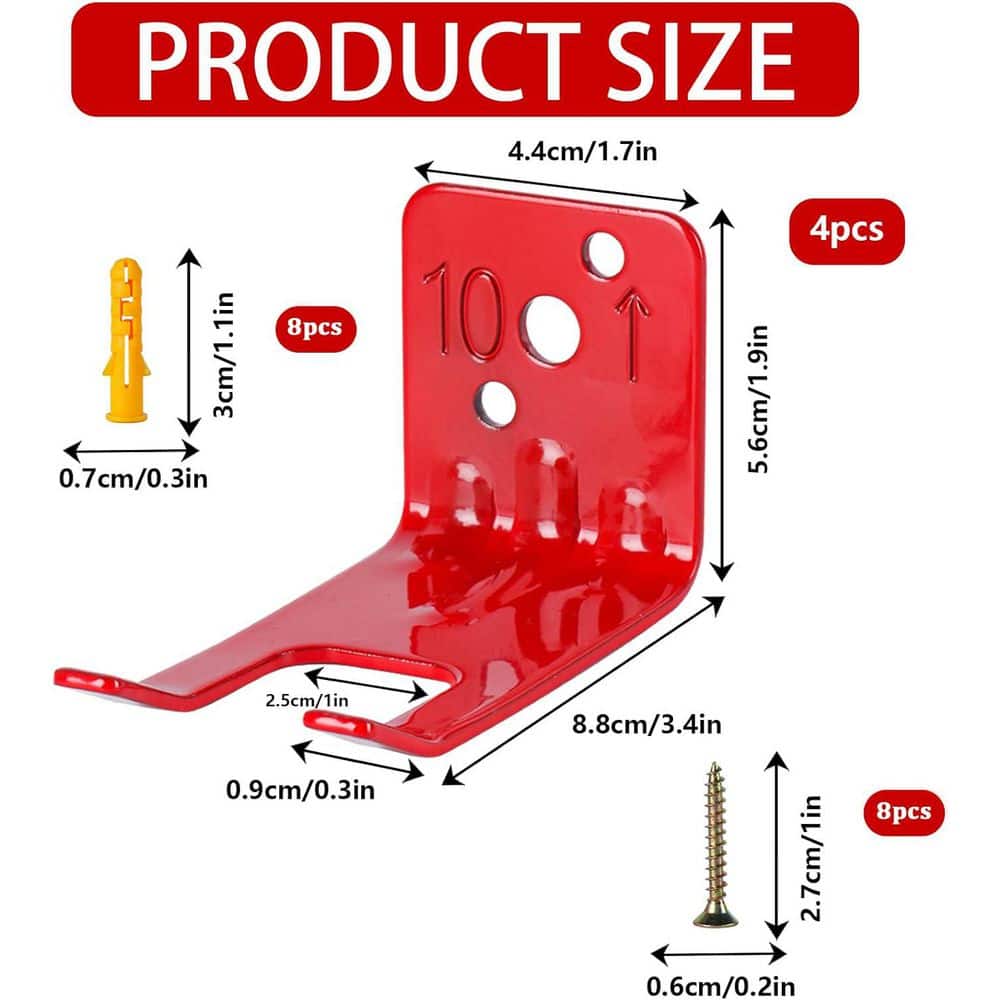 Fire Extinguisher Wall Mount Brackets and Holders 4 Pack with Screws for 5-10 Lb Extinguishers Quick Access Design - Hercitys
