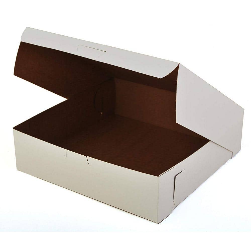 9 in. x 9 in. x 2.5 in. White Tuck-Top Bakery Boxes (250/Carton) - Hercitys