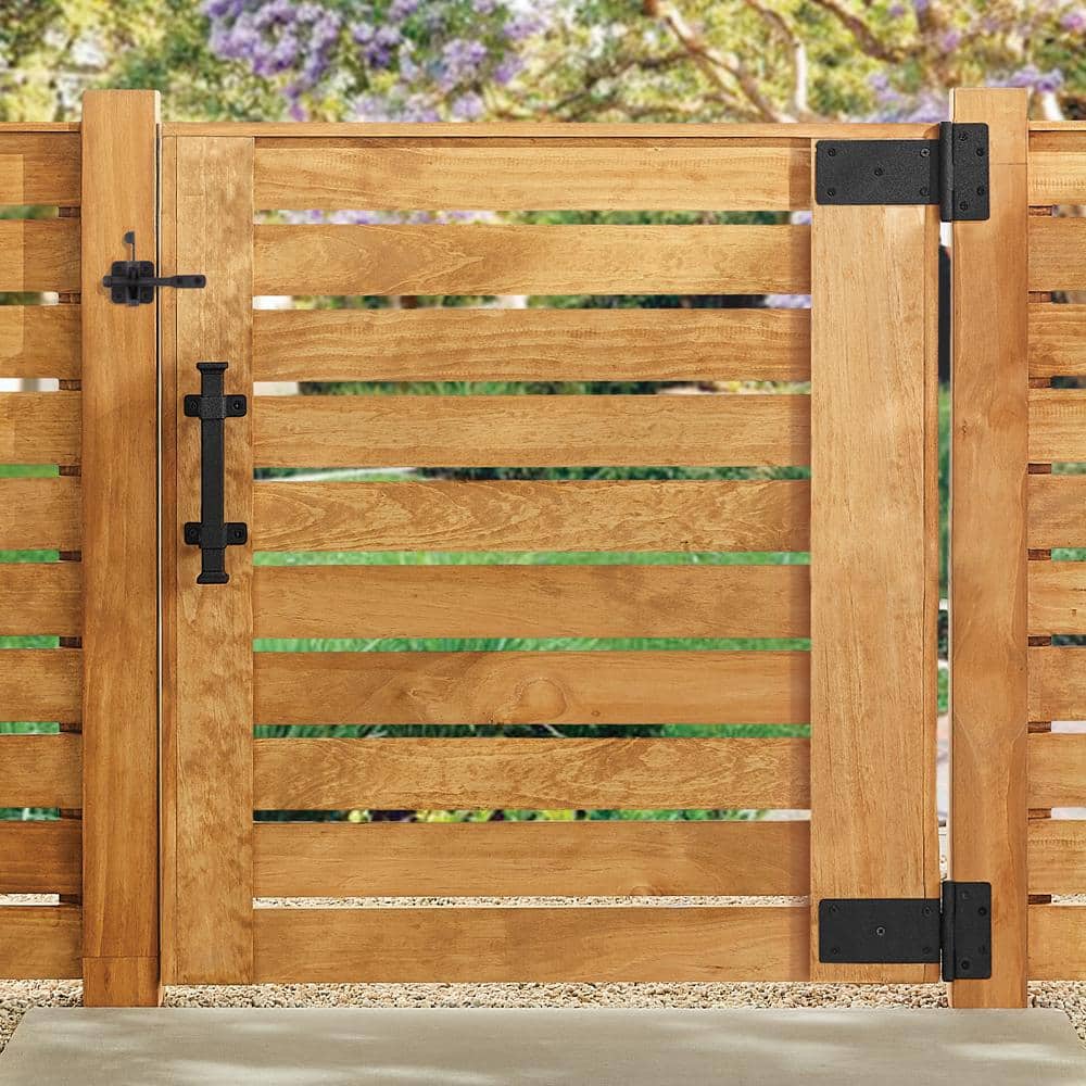 Black Rust Defender Decorative Gate Hinge and Pull Set - Hercitys