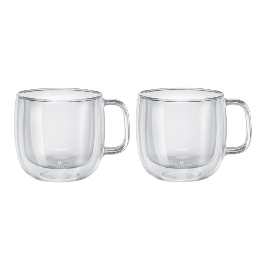 Sorrento Plus 2-pc Double-Wall Glass Cappuccino Mug Set - Hercitys