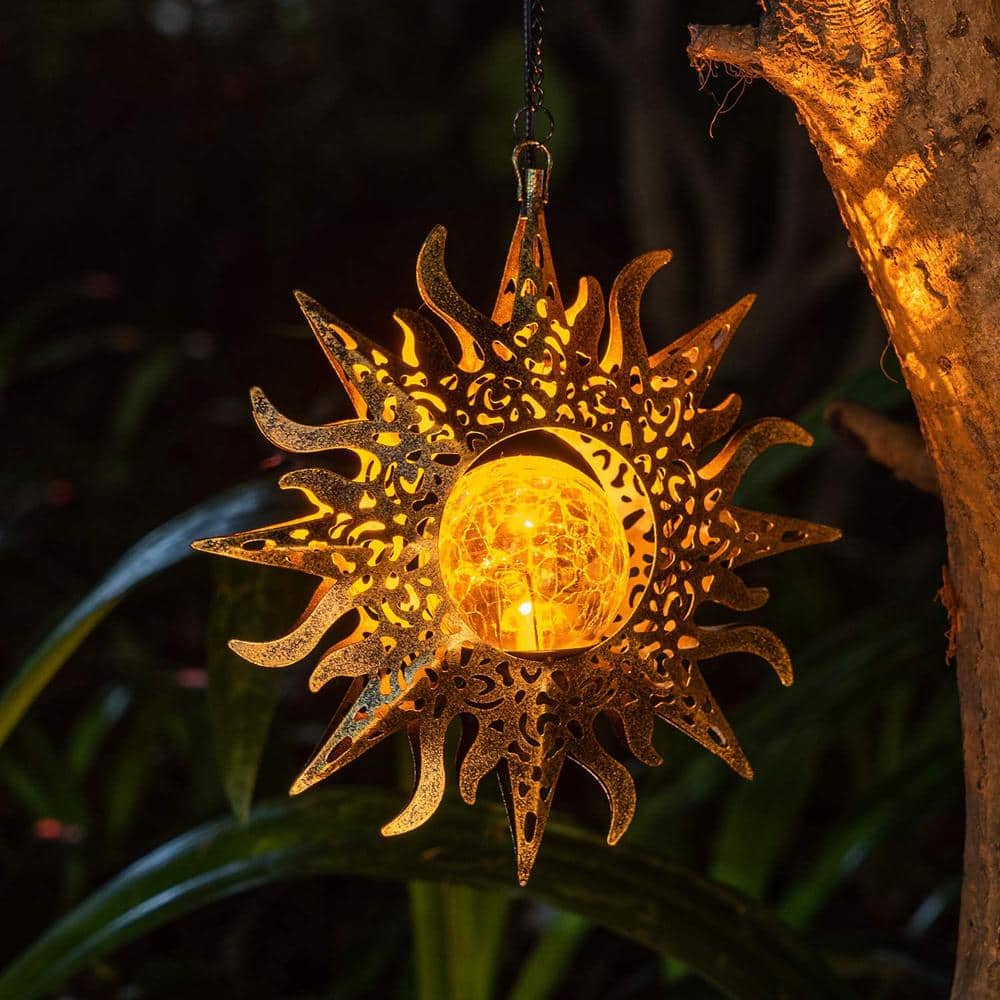 Solar Lights Outdoor Garden Decor Hanging Lanterns Decoration Metal Sunflower Gifts Waterproof - Hercitys