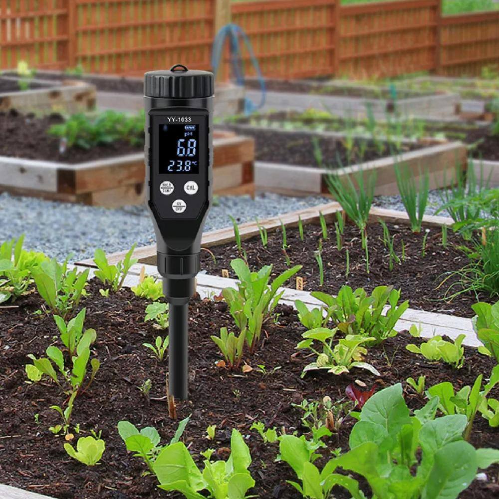Soil Tester Meter PH Value Meter Large Soft Light LCD Screen Smart Bluetooth PH Acidity Meter for Soil Planting, Black - Hercitys