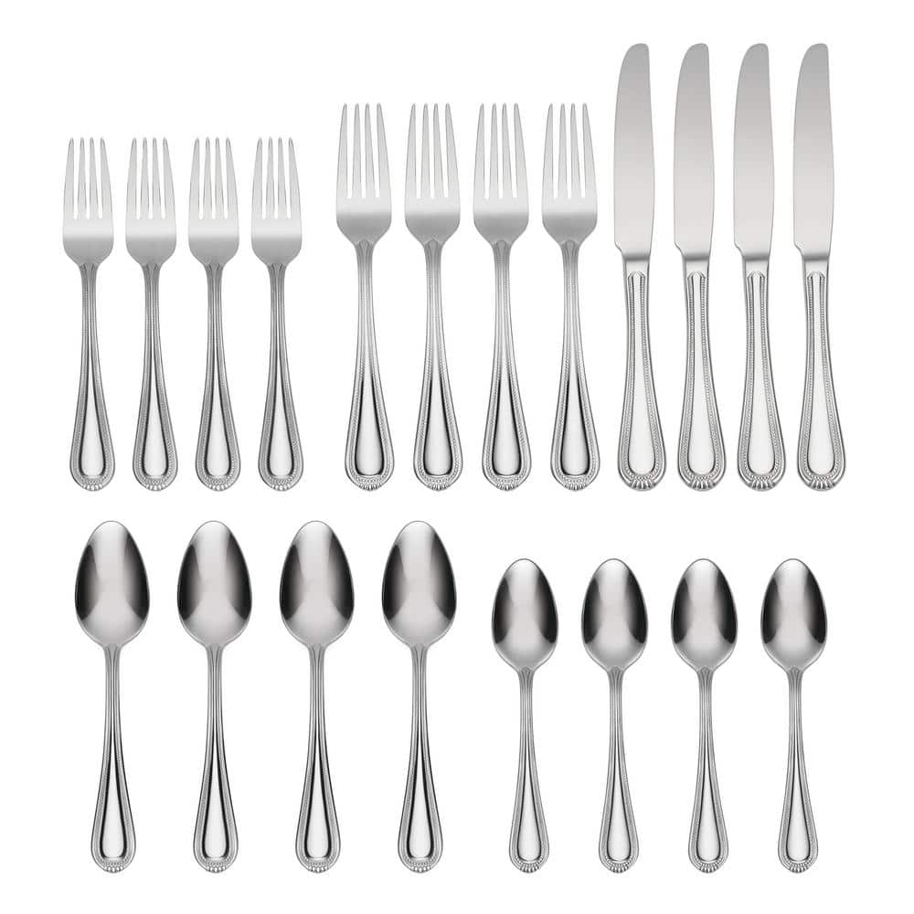 Countess 20-Piece Silver 18/0-Stainless Steel Flatware Set (Service for 4) - Hercitys