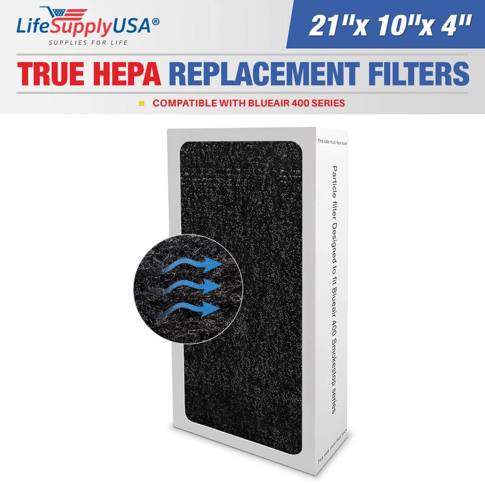 True HEPA Filter Replacement Purifier Compatible with Blueair 400-Series 400PF 401 401PF 410B 402 403 410 450E 455 455EB - Hercitys