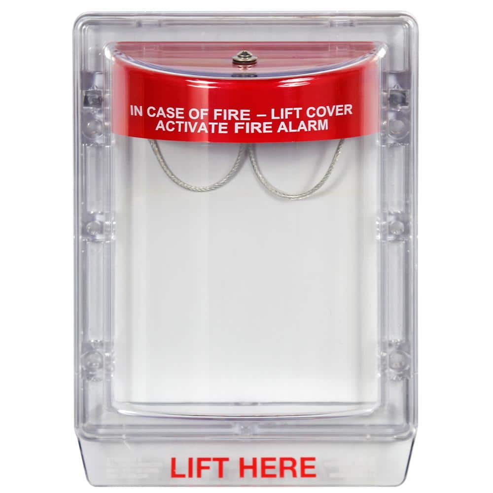 Stopper II Fire Pull Station Guard with Horn, Flush Mount, with Fire Label - Hercitys