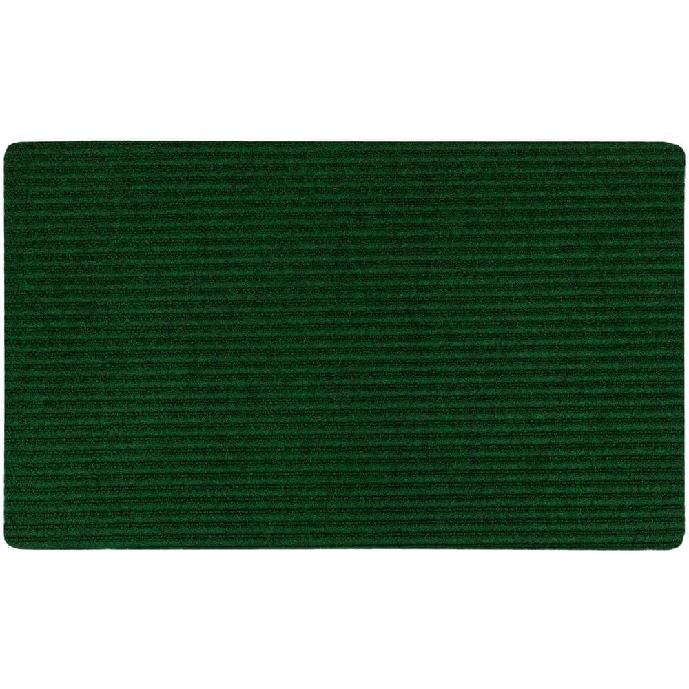 Striped Utility Mat Green Indoor/Outdoor 18 in. x 30 in. Utility Door Mat - Hercitys