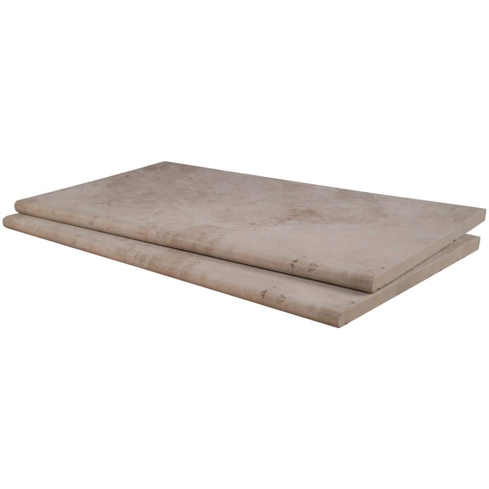 Isabela Beige 2 cm x 13 in. x 24 in. Matte Porcelain Stone Look Pool Coping (4.33 sq. ft./case) - Hercitys