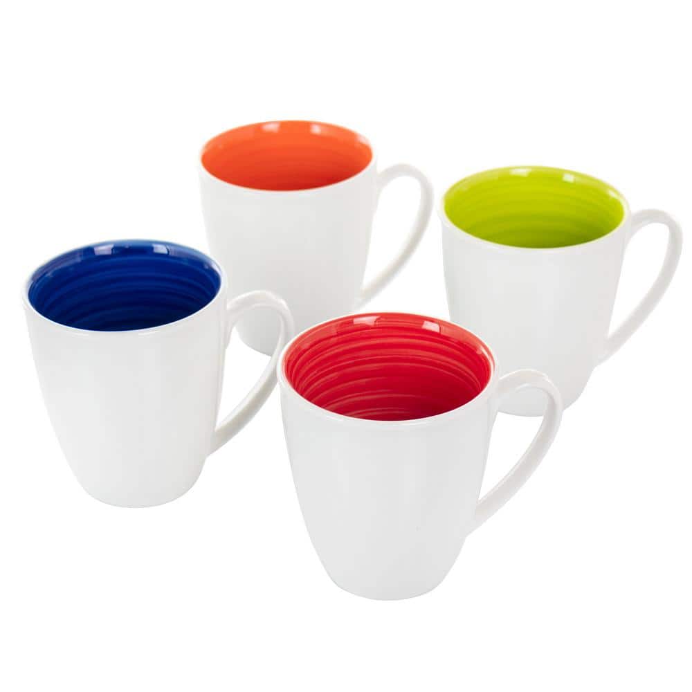 Crenshaw 4-Piece 12 oz. Ceramic Mug Set in Assorted Colors - Hercitys