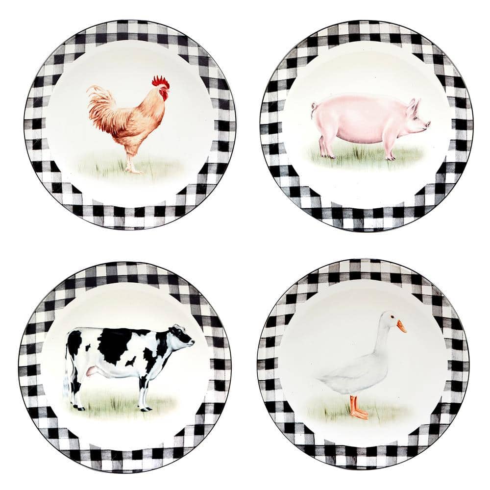 On the Farm Assorted Colors Salad Plates (Set of 4) - Hercitys