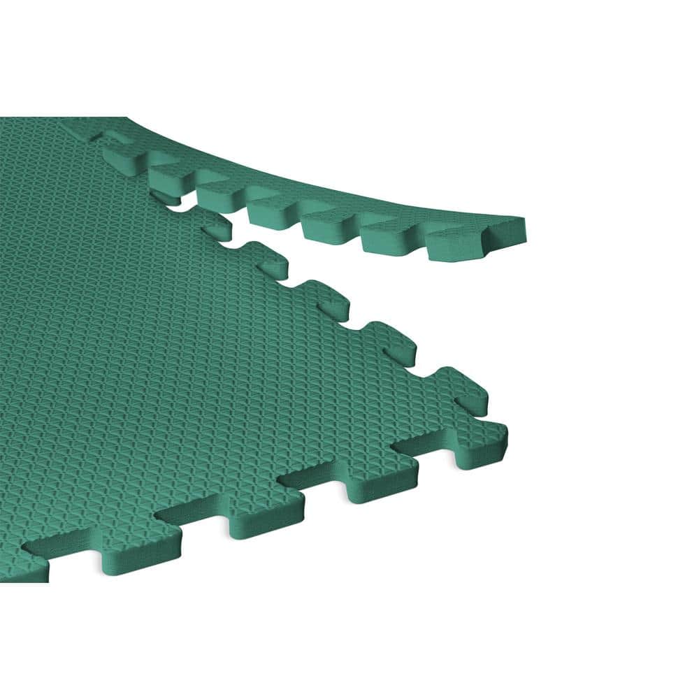 Dark Green 24 in. x 24 in. x 0.47 in. Foam Interlocking Floor Mat (6-Pack) - Hercitys