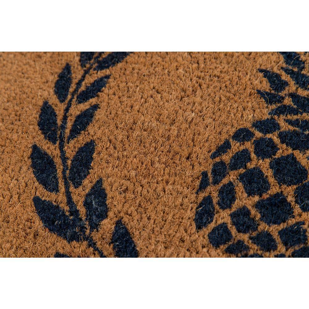 Park Pineapple Navy and Natural 1 ft. 6 in. x 2 ft. 6 in. Indoor/Outdoor Doormat - Hercitys