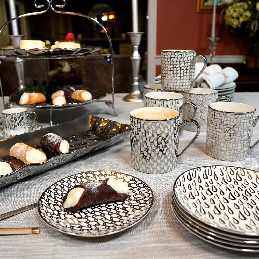 Mosaic Silver Canape Plate (Set of 4) - Hercitys