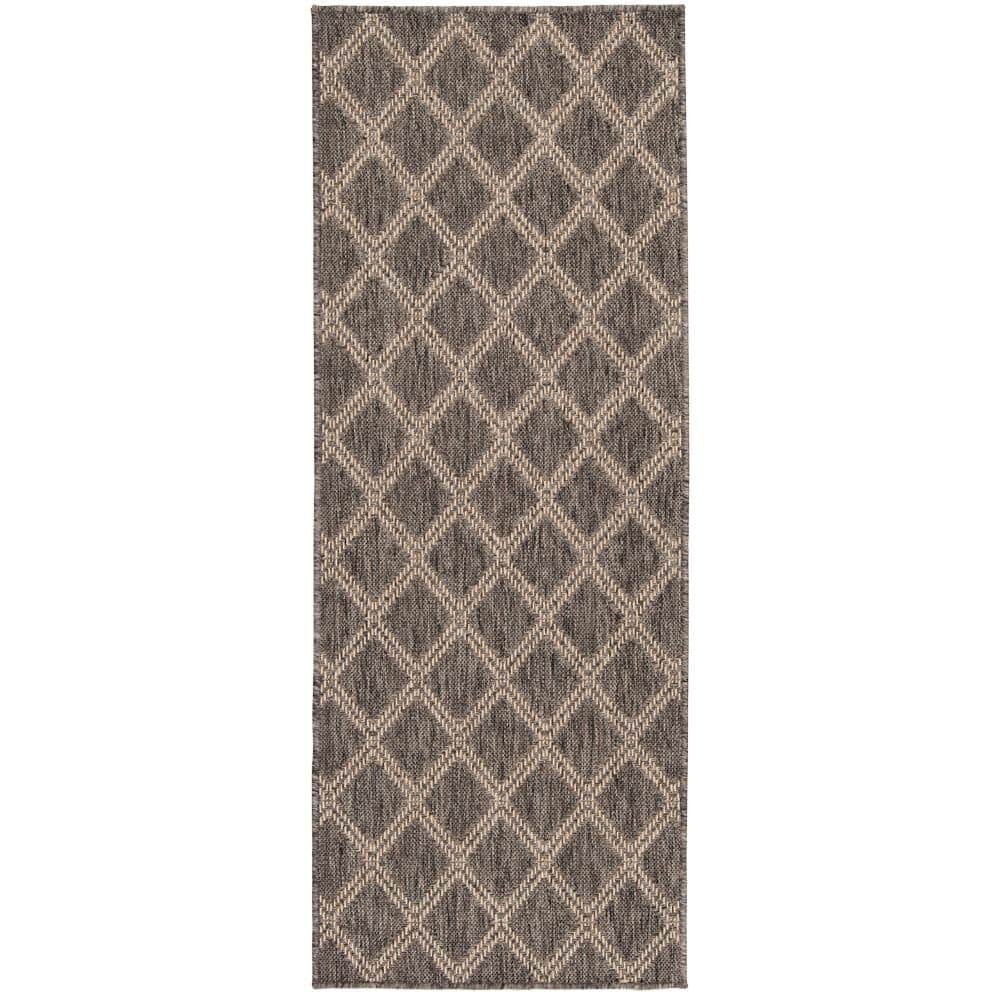 Stratford Santorini Diamond Pebble/Natural 26 in. x Your Choice Length Stair Runner Rug - Hercitys