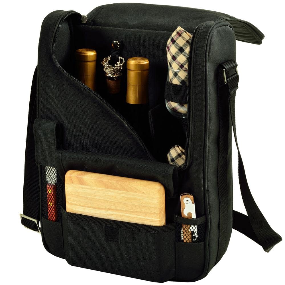 Bordeaux Wine and Cheese Cooler Bag with Glass Wine Glasses Equipped for 2 - Hercitys