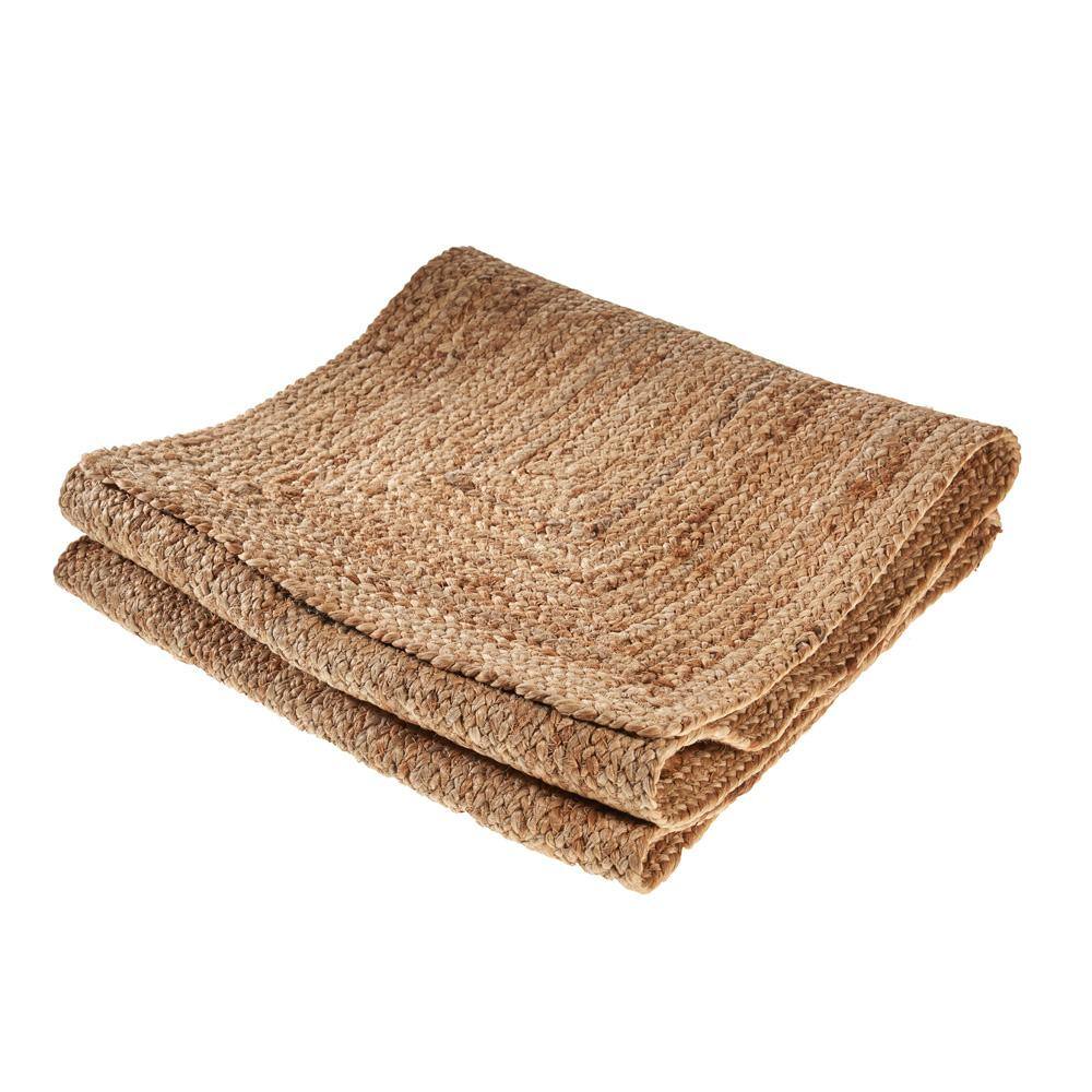 Classic Braided Natural 80 in. x 16 in. Organic Jute Table Runner - Hercitys