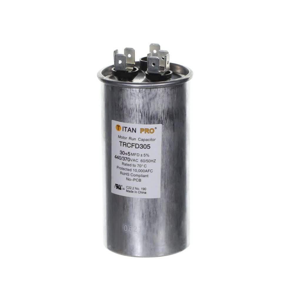 TITAN PRO 30 Plus 5 MFD 440/370V Dual Voltage Round Run Capacitor - Hercitys
