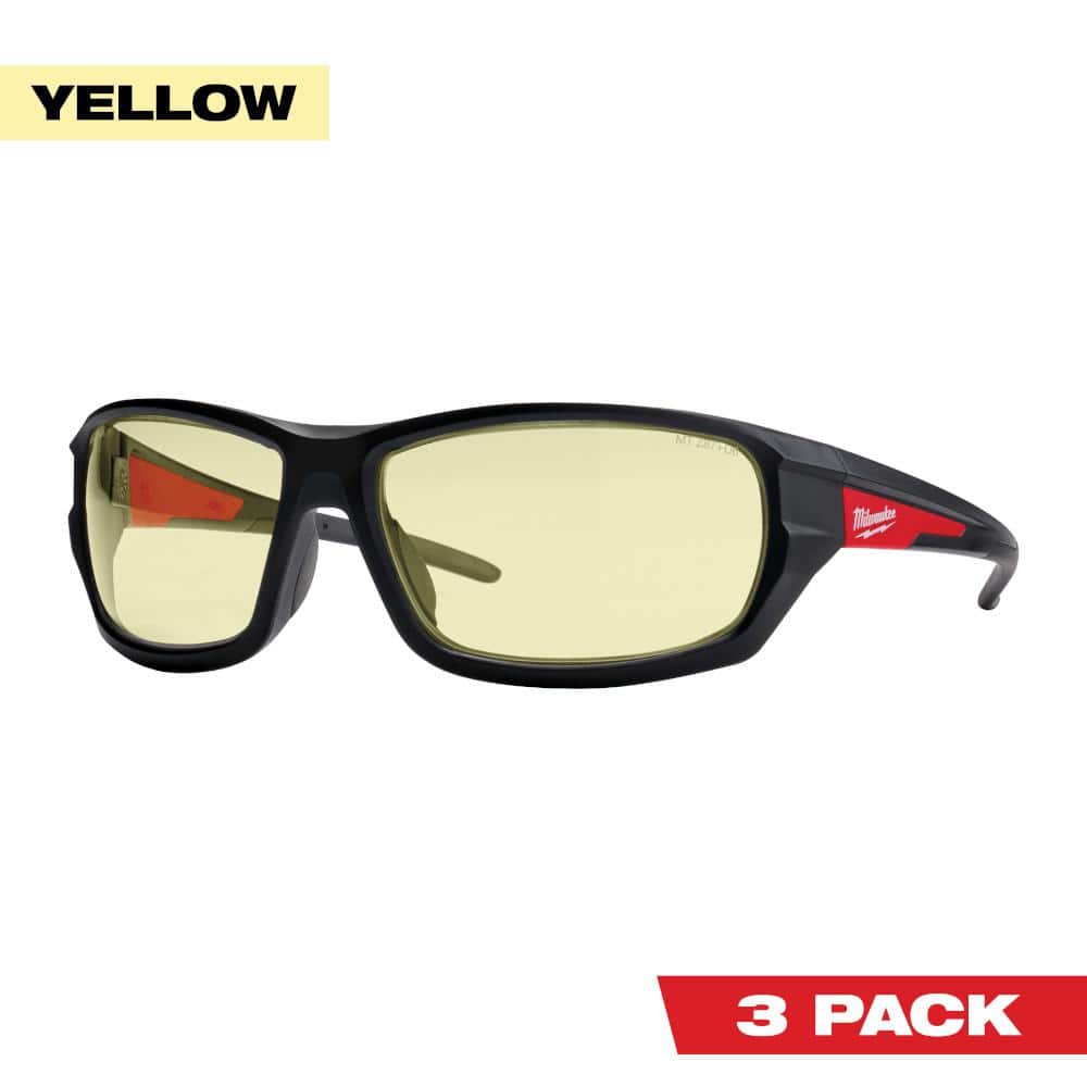 Yellow Performance Safety Glasses Fog-Free Lenses (3-Pack) - Hercitys
